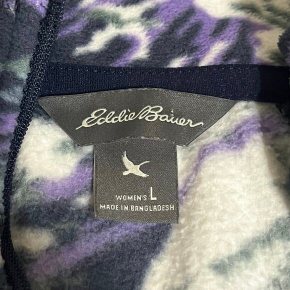Eddie Bauer Purple and Blue Active Fleece Pullover- Womens Size Large - Picture 2 of 6